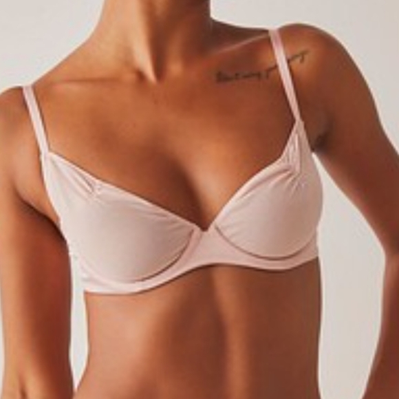 Free People Bra Intimately Heart Throb Blush Pink Sheer Mesh Underwire Medium M - Picture 8 of 8